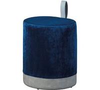 Paris Prix Pouf Maisonetstyles en velours 38x32,5x43 cm Bleu et Gris