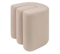 Pouf velours Bolan beige 40x40cm - Atmosphera Créateur d'intérieur