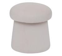 Pouf velours champignon ""Noa"" Atmosphera - 37x37x40 - Ivoire