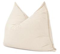 Pouf Velours Côtelé déhoussable - 140x180 cm - Bananair - Blanc cassé Fabriqué en France