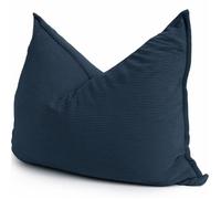 Pouf Velours Côtelé déhoussable - 140x180 cm - Bananair - Bleu nuit Fabriqué en France