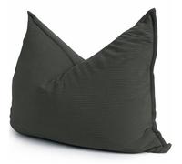 Pouf Velours Côtelé déhoussable - 140x180 cm - Bananair - Gris foncé Fabriqué en France