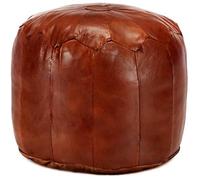 Pouf - VIDAXL - Repose-Pied - Cuir véritable de chèvre - 40x35 cm - Marron roux