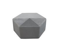 HOME DECO FACTORY - Pouf Velours Côtelé Grand Format Hexagonal Confortable pour Salon ou Chambre - Dimensions 75x75x30 cm - Couleur Gris Foncé - Collection Giulia