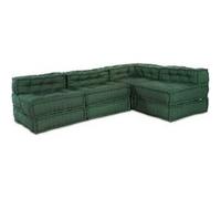 Pouffe Ensemble de 4 Vert Coton Pouffe d Angle, 70x70x54 cm Vert G