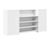 POUFGDR Bureau de réception Blanc 200x50x103,5 cm Bois d'ingénierie | Grand espace de rangement, armoire intégrée, design discret, pour bureau, hôtel, clinique