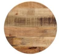 POUFGDR Dessus de Table Rond 60x1,5 cm Bois Massif de Manguier | Bois Tropical Solide, Design Rustique, Surface Facile à Nettoyer, pour Maison ou Usage Commercial