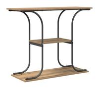 POUFGDR Table Console avec Étagère Chêne Artisanal 101 x 35 x 80,5 cm | Meuble d'entrée, rangement livres, objets déco, couloir étroit, salon, structure minimaliste, bois d'ingénierie