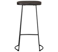 POUFGDR Tabouret de Bar 2 Pieces Bois de Manguier Massif 45x40x78 cm Pieds | Tabouret bar mango robuste, veinage naturel unique, pieds metal durable, usage interieur exterieur, repose-pieds pratique