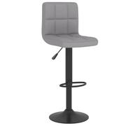 POUFGDR Tabouret de Bar Gris Clair Textil avec Base Acier Chromé | Tissu doux, assise pivotante, hauteur réglable, usage intérieur, robustesse quotidienne