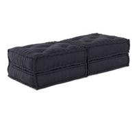 Poufs Modulaires 2 pcs Anthracite en Tissu