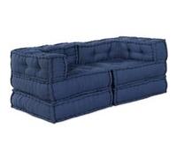 vidaXL Canapés modulaires 2 pièces indigo tissu 140 x 70 x 56 cm