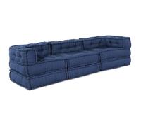 Ensemble de canapés modulaires vidaXL, 3 pièces, tissu indigo