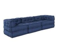 Ensemble de canapés modulaires vidaXL, 3 pièces, tissu indigo