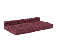 Poufs Modulaires Vidaxl 4 Pièces En Tissu Bourgogne