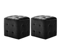 Poufs - vidaXL - 2 pcs - Noir - Tissu velours - 30 x 30 x 30 cm