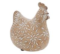 Poule déco Linda H.20cm résine beige - Atmosphera Créateur d'intérieur