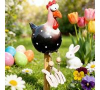 Poule Décoration,15cm Décoration De Jardin, Poulet Décoratif Fait Main, Figurine Animale pour Jardin, Cour, Patio, pour Décoration De Pâques Ornements