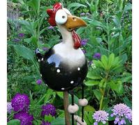 Poule décorative de jardin. Statues de jardin amusantes, décoration de jardin féérique. Figurine de poule en résine amusante, décoration de jardin.