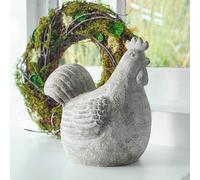 Poule décorative Roselique gris/beige H/L/P env. 21/15/20.5 cm