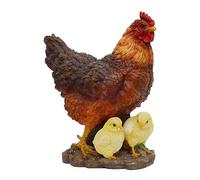 Poule et Poussins en Résine - 35 cm