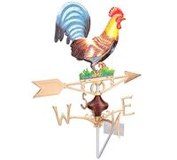 Poule Poulet Coq Girouette Vain Or Montage Mural en Fonte Toit de Maison