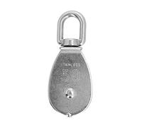 Poulie à Corde de Levage, 50mm 316 Poulie en Acier Inoxydable Poulie Mécanique Tournant à 360 ° Outil de Roue de Levage Unique Universel pour Bateau Bateau