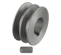 Poulie à courroie trapézoïdale de type A à double rainure 50 mm-100 mm, poulie de moteur en fonte pour outils électriques industriels (64 x 30 x 28 mm)