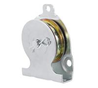 Poulie de Charge Murale en Acier pour Câble Métallique 441 Lb | Roulement Intégré, Guide Antidérapant, Montage Plafond, Trous Réguliers, Support Argenté Poli, Entrepôt, Hangar, Treuil
