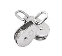 Poulie Inox Bloc d'arrachage à poulie unique, grue de levage en acier inoxydable 304, crochet pivotant, roue remorquage suspendue for projet intérieur et extérieur(M25)