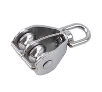 Poulie Inox M15/M25 simple/Double poulie en acier inoxydable roue pivotante corde de levage ensemble outils grue à câble métallique(M15-Single Wheel)