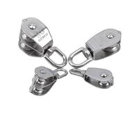 Poulie Inox M15/M25 simple/Double roue pivotante corde de levage ensemble poulie outils grue à câble métallique(Double pulley M25)