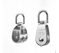 Poulie Inox Poulie en acier inoxydable 304, poulie de levage roue M15-M100, ensemble poulies simples/Double, outils, à chaîne câble métallique(M20,1PCS_DOUBLE PULLEY)