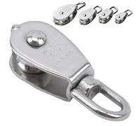 Poulie Inox Poulie en acier inoxydable M15/M25, simple/Double roue pivotante, ensemble de poulies à corde levage, outils, poulie grue câble métallique(M25-Single Wheel)