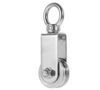 Poulie Pivotante en Acier Inoxydable Anneau en U, argenté | Roue à Gorge, Conception Rotative, pour Câble et Autres Outils de Corde, Atelier, Usage Industriel