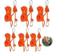 Poulies à mousqueton 4 mm à 6 crans avec crochet, poulies réfléchissantes de 5 m, cordes de guidage avec mousqueton, mousquetons, corde résistante au vent pour le réglage des poulies destinées aux tra