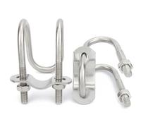 Poulies en U, Collier de serrage en acier inoxydable 304, Double U forme, plusieurs tailles, paquet 2(M6,32x25mm)
