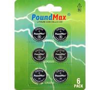 PoundMax Lot de 6 Piles Boutons au Lithium, CR2032, CR2025, CR2016, 3 V