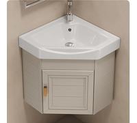 Pounjsd Lave Main Céramique Blanche Meuble Angle, Vasque À Poser Mini, Lavabo, Meuble Mural Salle de Bain