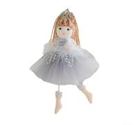 Poupée ange sapin de Noël à suspendre 18 cm (gris)