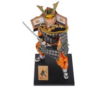 Poupée Japonaise Figure de Samouraï Décorative pour Bureau et Intérieur | Objet de Collection, Style Japonerie, Tissu, Mousse, Bois, Gypse, Pièce Décorative
