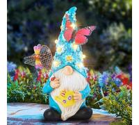 Poupées solaires - 26,3 cm de hauteur - Aux couleurs vives - Avec des papillons et des fleurs - Éclairage d'extérieur pour le jardin
