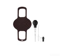 pour accessoire Barbecue Silicone pour Marinade Intérieure (Black（2）) | Injecteur included, basting brush set, oven and air fryer safe, non-stick pour surface, easy flavor infusion