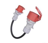 Pour adaptateur cee triphasé 32 A vers 16 A, connecteur d'alimentation | Avec couvercle de protection, prise en PVC et métal portable pour camping, caravane, atelier et usage domestique
