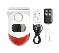 pour alarme Extérieure 120dB Détecteur Mouvement pour alarme | 4 modes réglables, pour jour/nuit, pour flash + sirène silencieux, contrôle à 100m par télécommande incluse