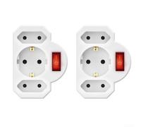 pour bloc pour prise 3 Voies Commutateur 2-Pack pour bloc pour | Interrupteur , protection enfant, plastique pour robuste, design , usage domestique