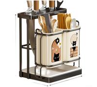 pour bloc Rangement Cuisine Acier Compact 19cm pour bloc Rangement(Black)