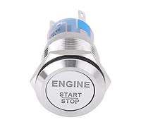 pour bouton de demarrage Démarreur de Moteur de Voiture 12V, Démarreur D'allumage Universel de Bouton de Démarrage Universel de Moteur de Voiture Imperméable de LED de LED(Argent)