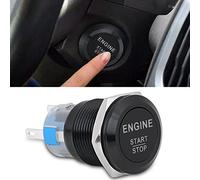pour bouton de demarrage moto Elerose Démarreur de Voiture 12V 19mm Alliage D'aluminium Zinc Noir Étanche Interrupteur de Bouton de Démarrage Universel pour Moteur de Voiture Démarreur D'allumage ave