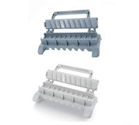 Pour brochettes de barbecue : outil de presse à kebab pour grillades en plein air, camping et fêtes de jardin, dispositif manuel en plastique durable, lot de 2 pièces, gris et blanc